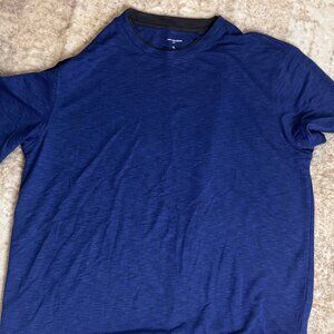 Van Heusen Blue Cotton S/S Dress T-shirt w/ Double Collar, XL